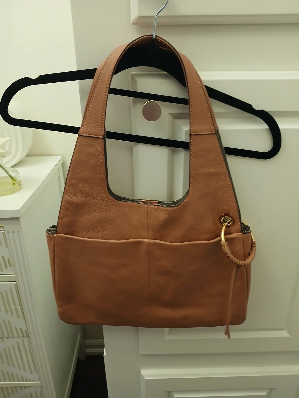 Vince Camuto Leather Hobo in Rose Brown